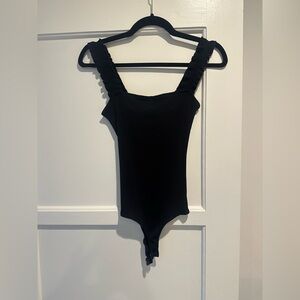 Black Ribbed Body Suit